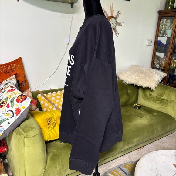 NWT Brunette the Label oversized XL/2XL crewneck black sweatshirt - Picture 2 of 10